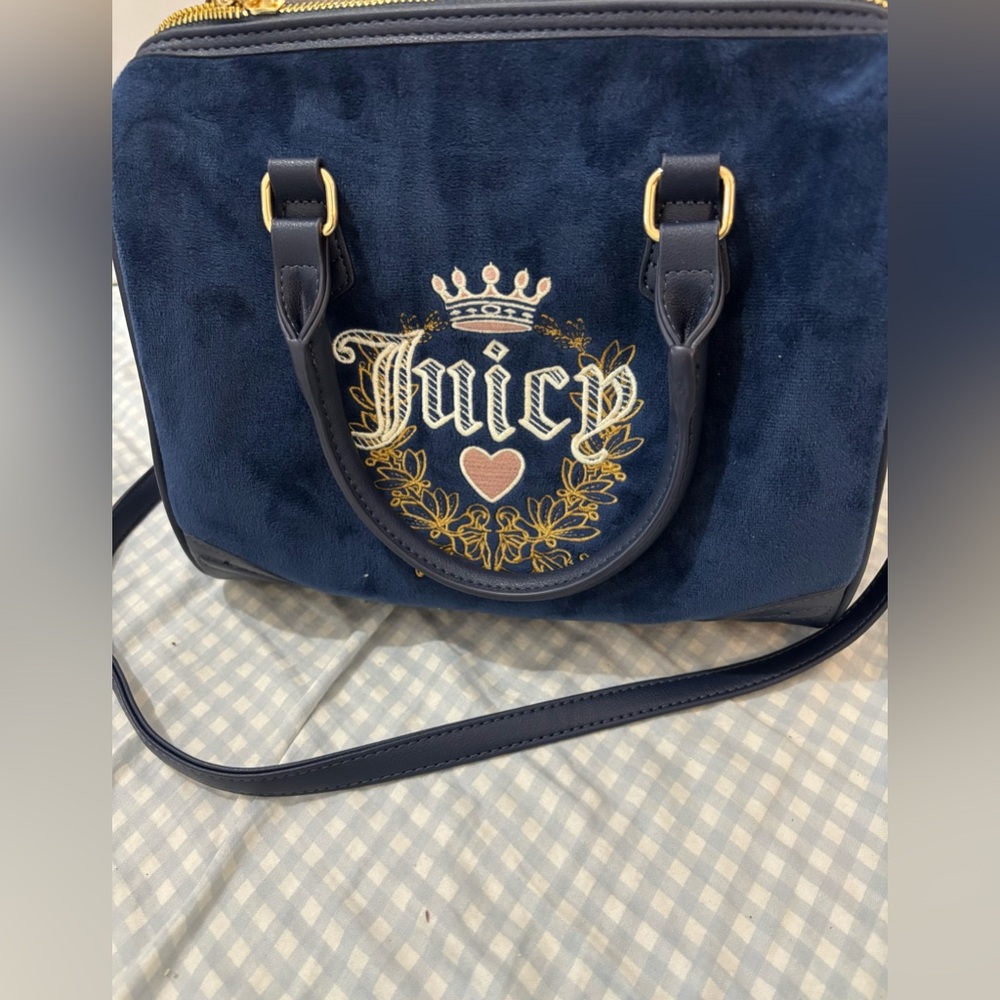 Juicy Couture Royal Blue heritage Satchel with Gold Accents - Picture 4 of 4